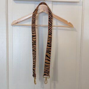 Anthropologie Tiger Zebra Print Crossbody Calf Hair Purse Strap